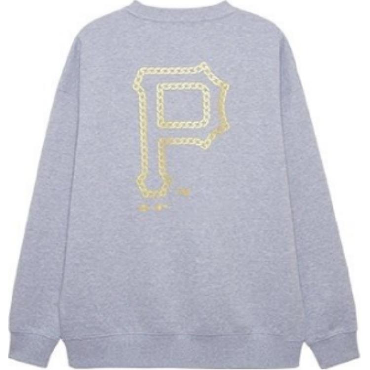 New Era FW24 MLB Pittsburgh Pirates Streetwear Gold NY Crewneck Sweatshirt Gray 14385251