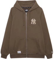 New Era FW24 MLB Retro Collegiate NY Yankees Zip Hoodie Jacket Unisex Brown 14385214 New Era FW24 MLB Retro Collegiate NY Yankees Zip Hoodie Jacket Unisex Brown 14385214