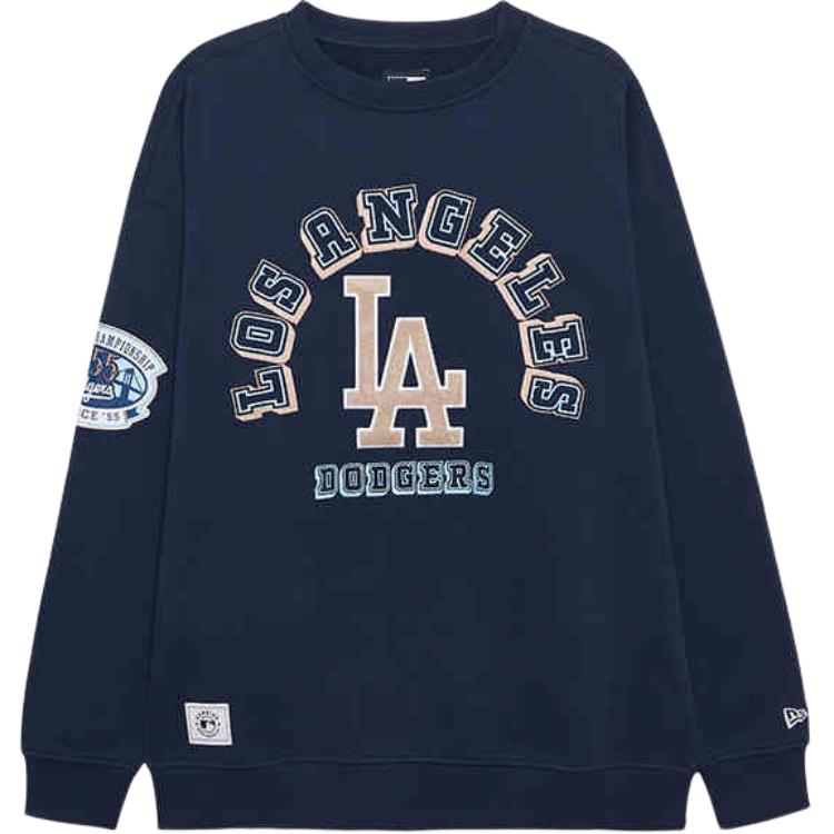 New Era FW24 MLB World Series LA Dodgers Logo Navy Crewneck Sweatshirt Unisex 14385248