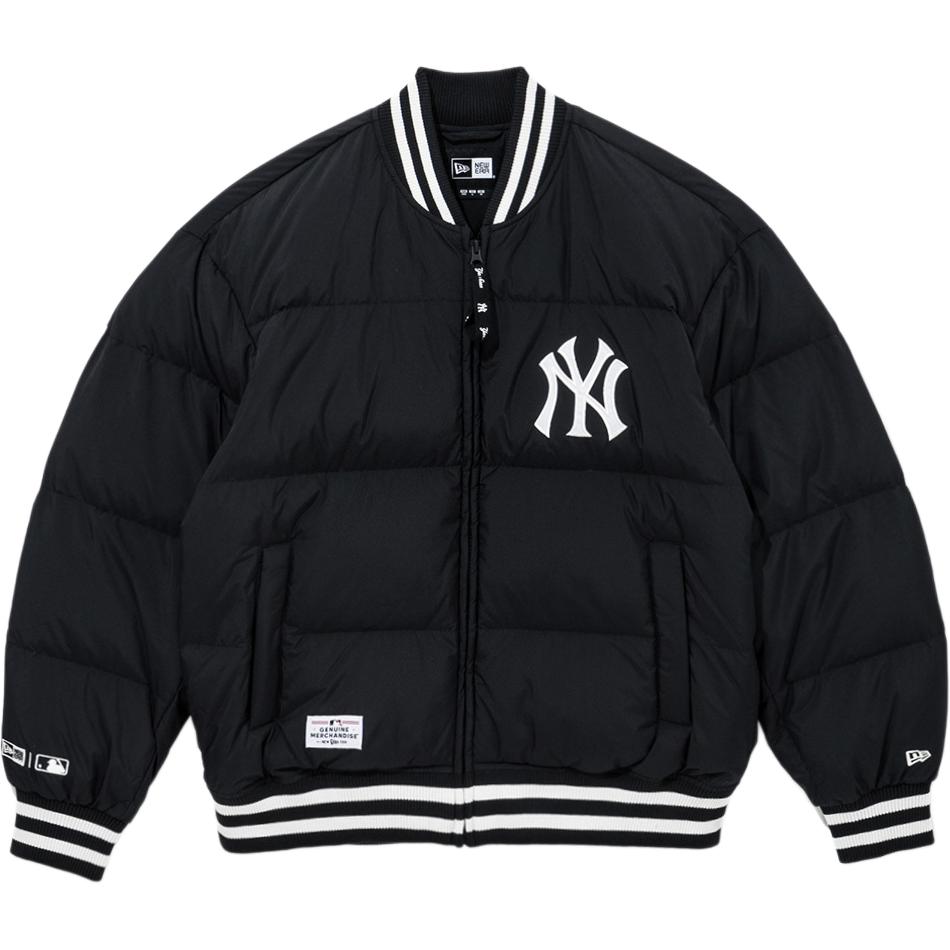 New Era FW24 MLB Yankees Black Zip-Up Puffer Jacket Unisex Casual Comfort Style 14397958
