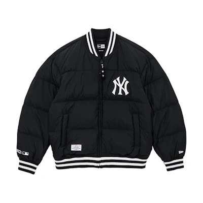 New Era FW24 MLB Yankees Black Zip-Up Puffer Jacket Unisex Casual Comfort Style 14397958