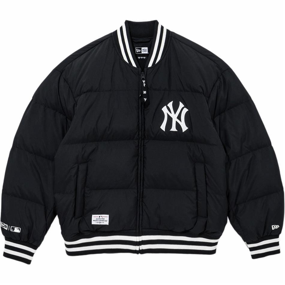 Order New Era FW24 MLB Yankees Black Zip-Up Puffer Jacket Unisex Casual Comfort Style 14397958