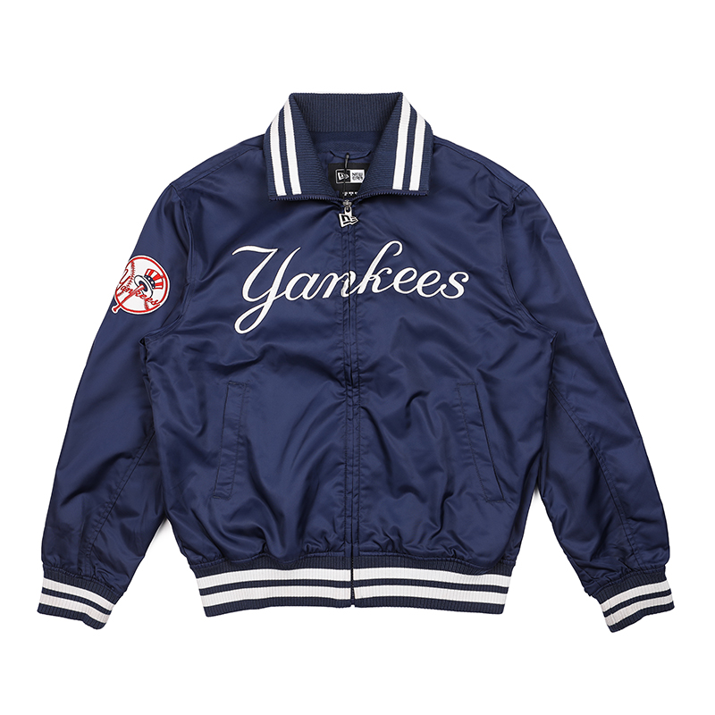 New Era FW24 Navy Blue Logo Zip-Up Jacket Unisex Casual Long Sleeve 12544712