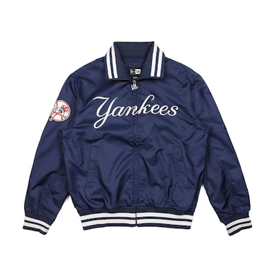New Era FW24 Navy Blue Logo Zip-Up Jacket Unisex Casual Long Sleeve 12544712