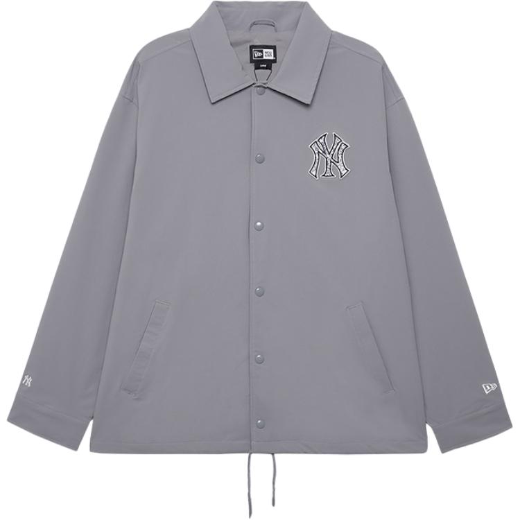New Era FW24 Porcelain MLB Yankees Loose Embroidered Logo Button Jacket Grey Unisex 14385264