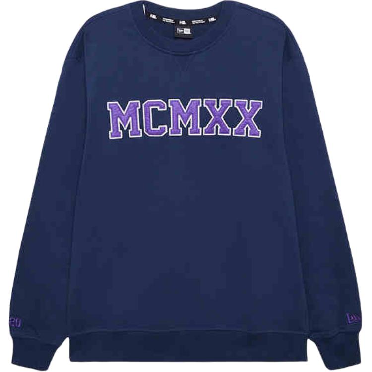 New Era FW24 Unisex Embroidered Logo Crewneck Sweatshirt Navy 14397995