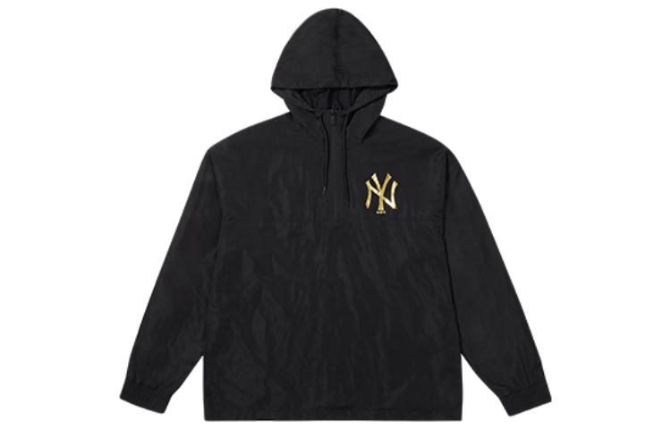 New Era Gold Logo Hoodie Jacket Unisex Black 12845012