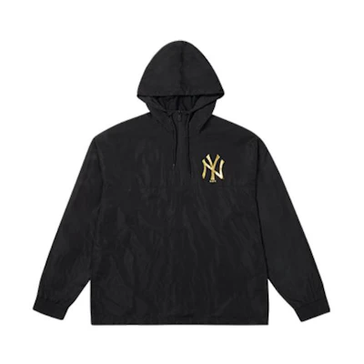 New Era Gold Logo Hoodie Jacket Unisex Black 12845012