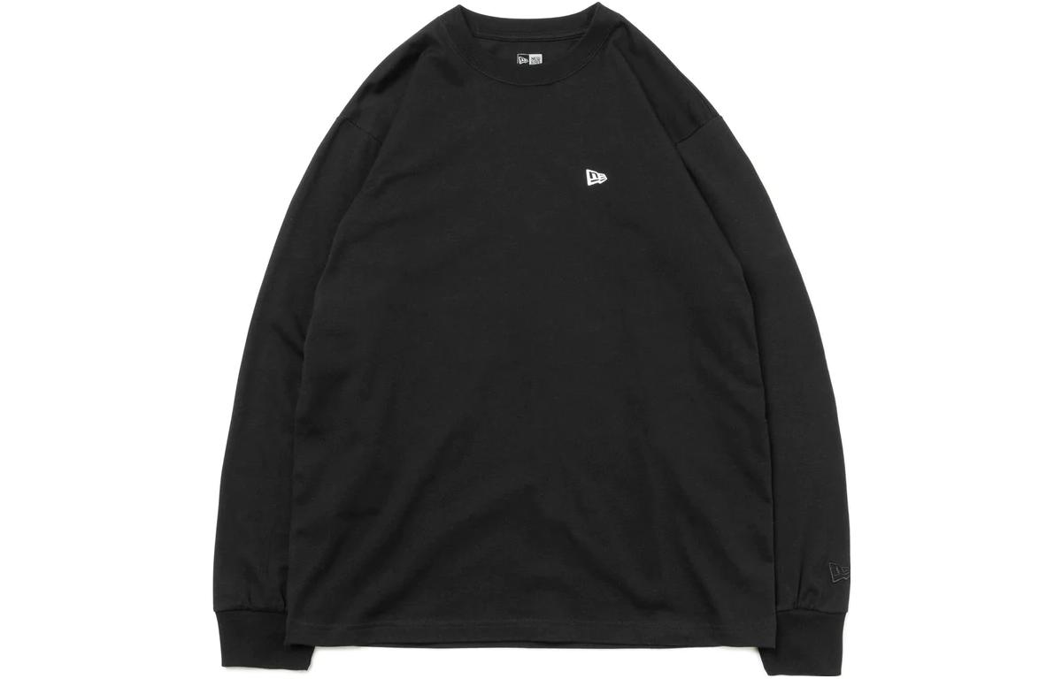 New Era Gradient Letter Print Long Sleeve Tee Black 13330965