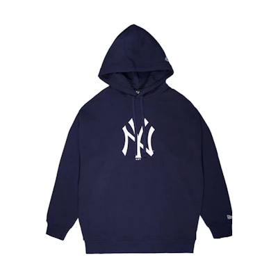 New Era Graphic Print Pullover Hoodie Unisex Navy Blue 12727844