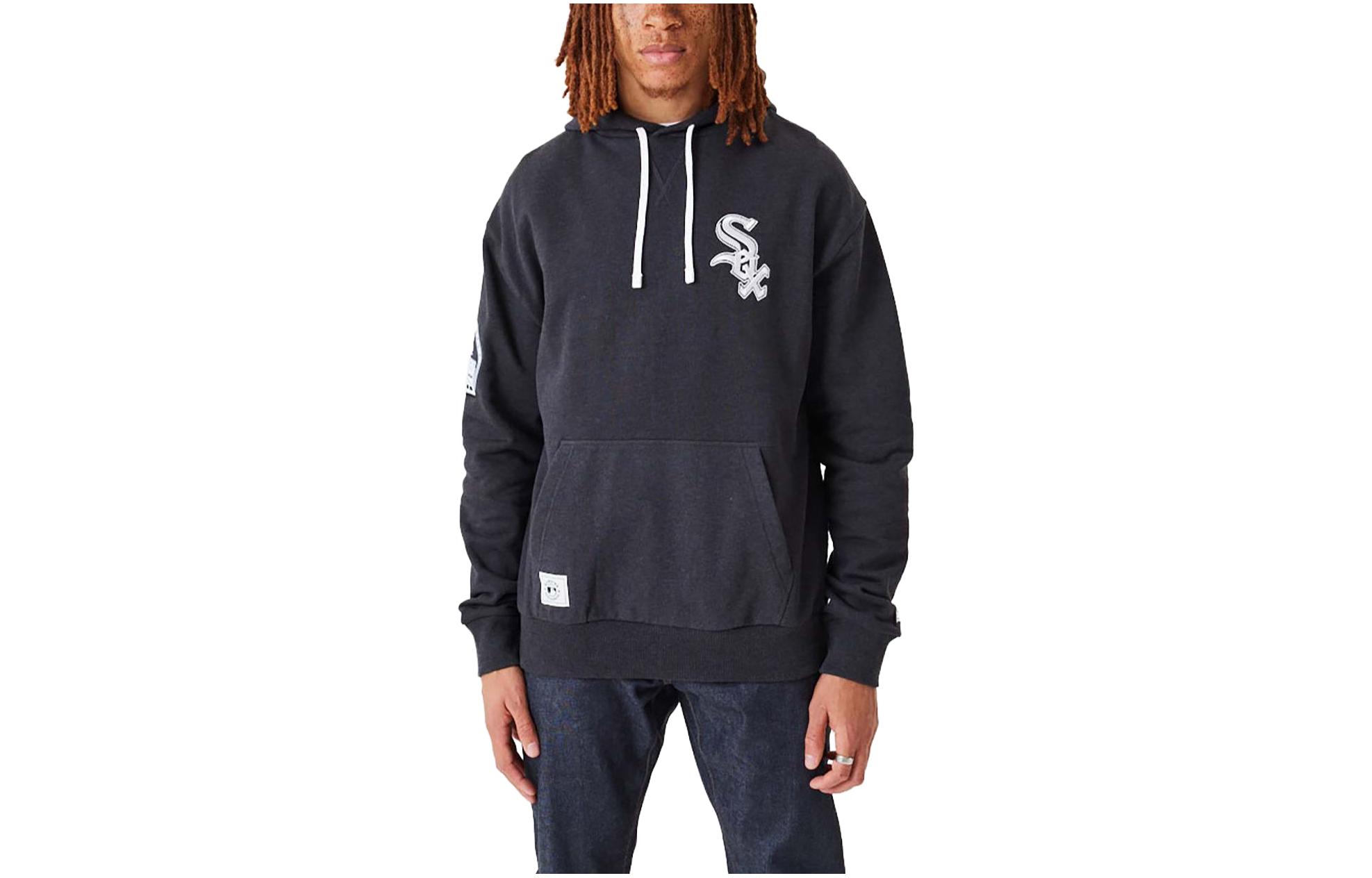 New Era Gray Hoodie with Letter Logo Print 60332234