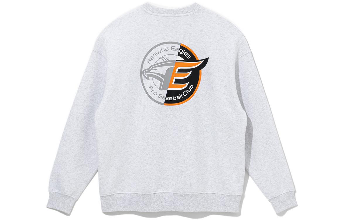 New Era Gray Pullover Sweatshirt with Back Print 13317078