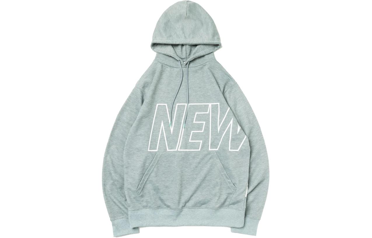 New Era Grey Pullover Hoodie with Logo Print, Unisex 13516853