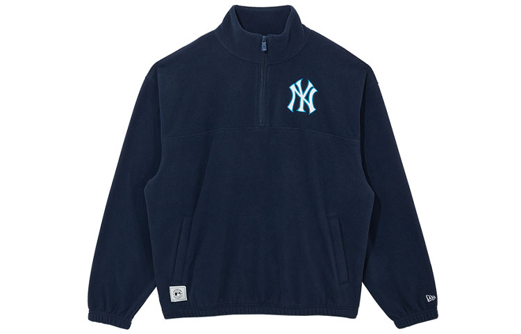 New Era Half-Zip Fleece Logo Sweatshirt Unisex Navy Blue 13044920