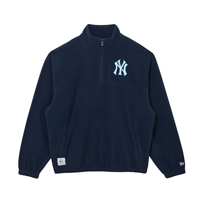 New Era Half-Zip Fleece Logo Sweatshirt Unisex Navy Blue 13044920