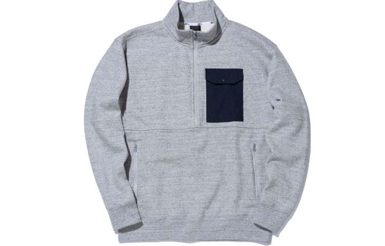 New Era Half-Zip High Neck Long Sleeve Sweatshirt Jacket Grey 12943695