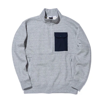 New Era Half-Zip High Neck Long Sleeve Sweatshirt Jacket Grey 12943695
