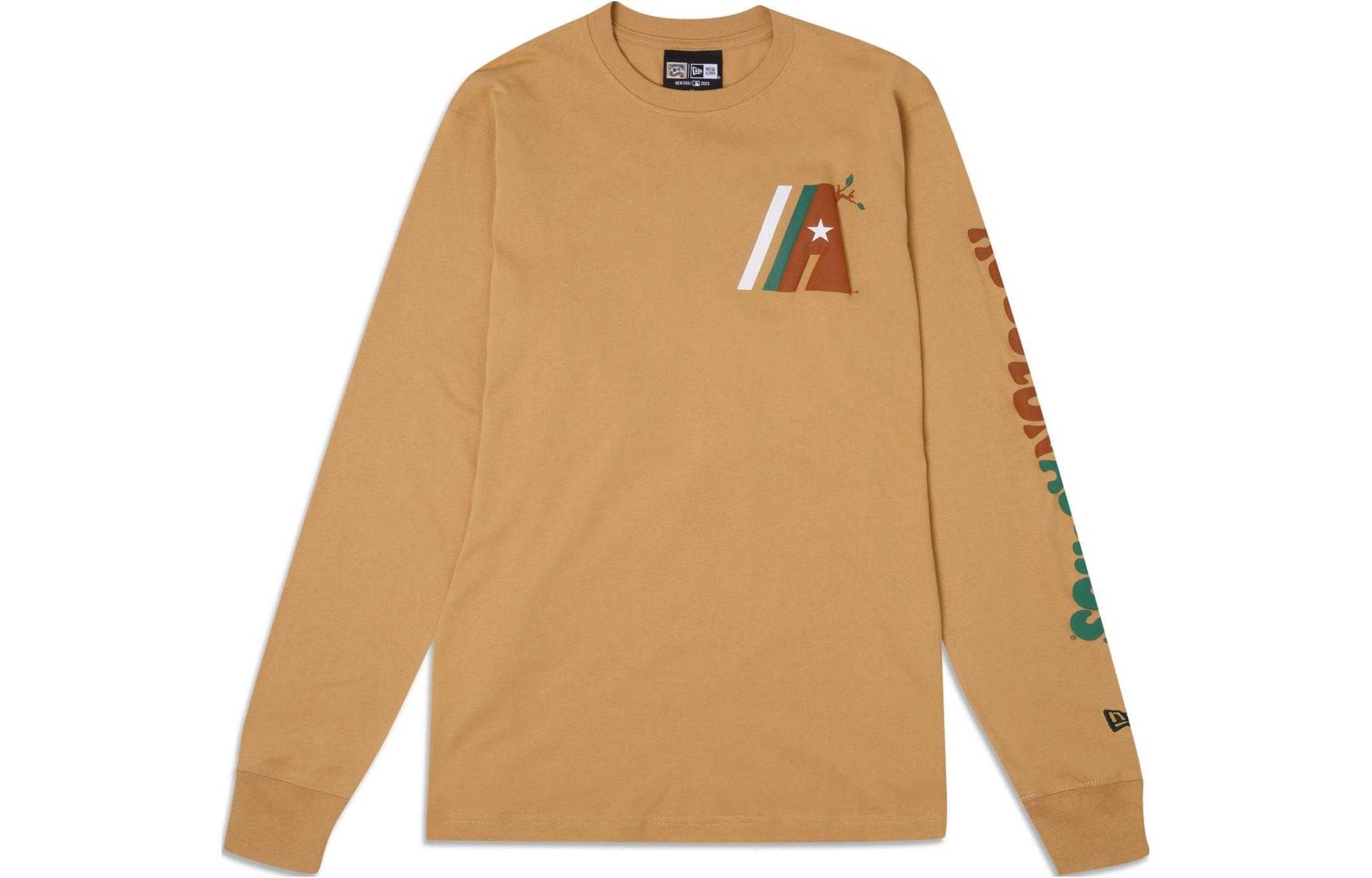 New Era Houston Astros Crewneck Camp Brown Long Sleeve Sweatshirt Unisex 60417002