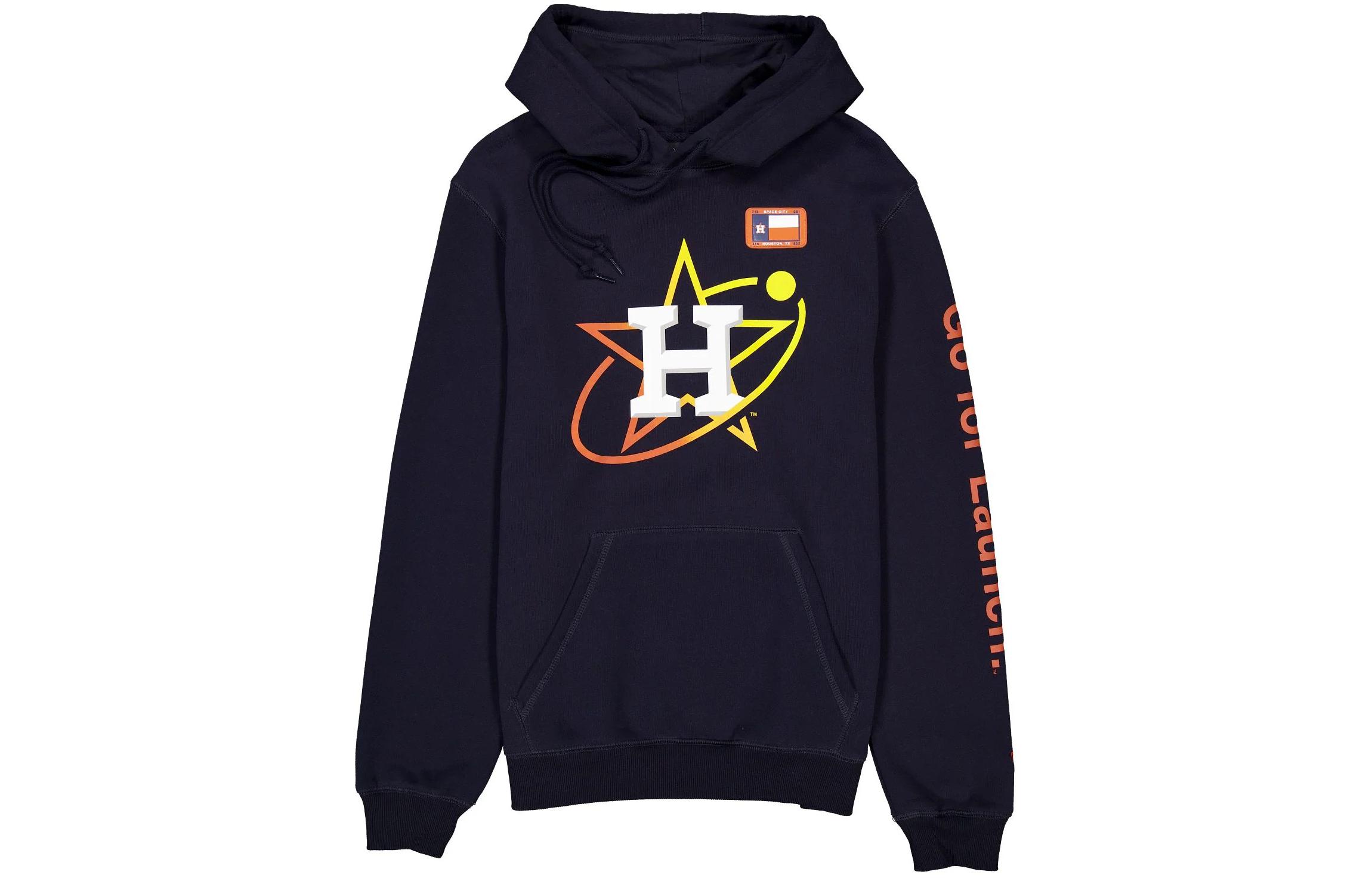 New Era Houston Astros Logo Hoodie Navy Unisex Kangaroo Pocket 60357291