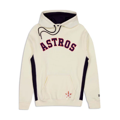 New Era Houston Astros Logo Ivory Hoodie with Kangaroo Pocket for Men 60497752