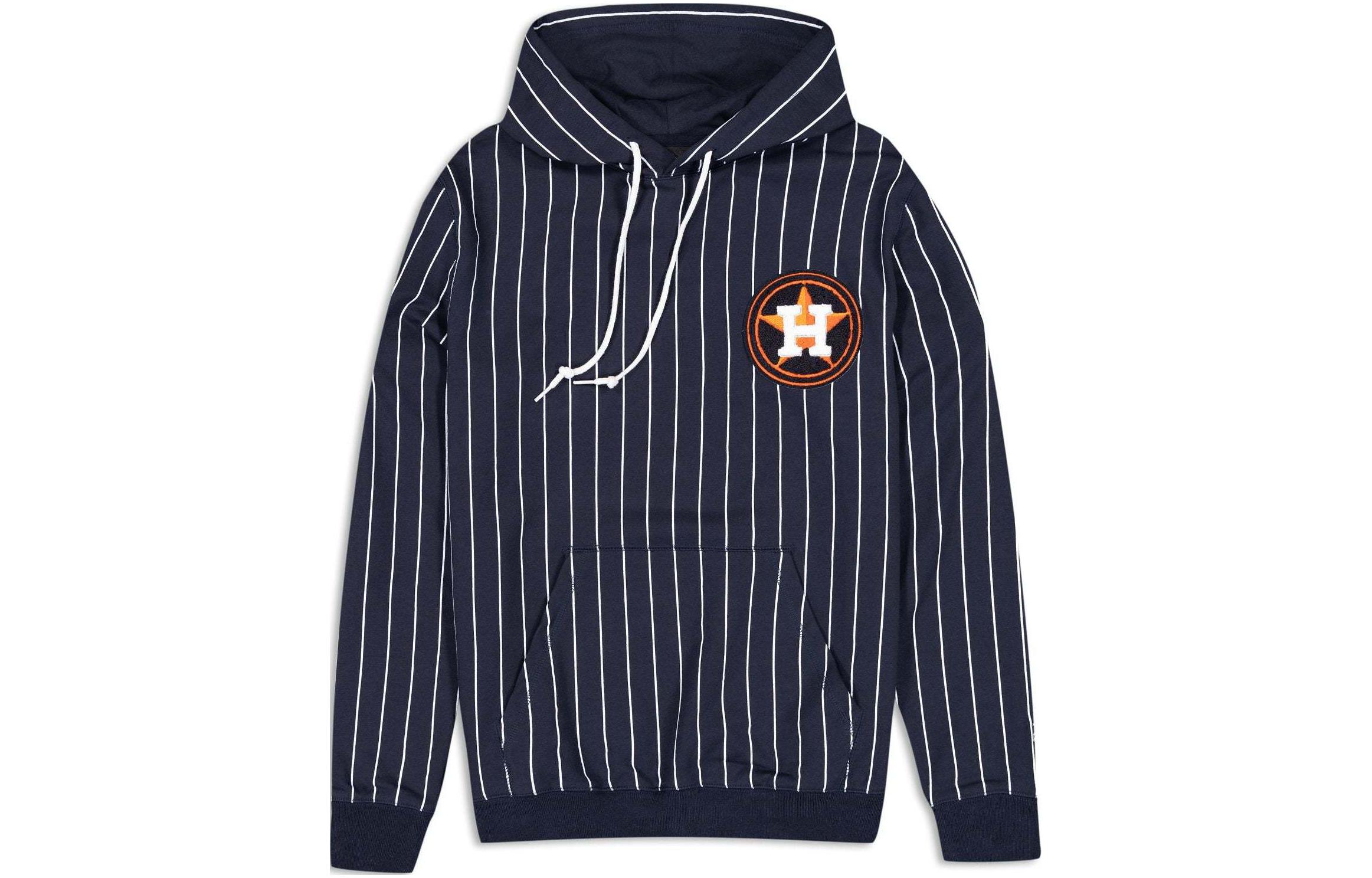 New Era Houston Astros Logo Striped Hoodie Unisex - Navy Blue 60431279