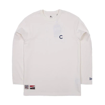 New Era Ivory White Knit Sweatshirt with Logo Print Unisex 13546453