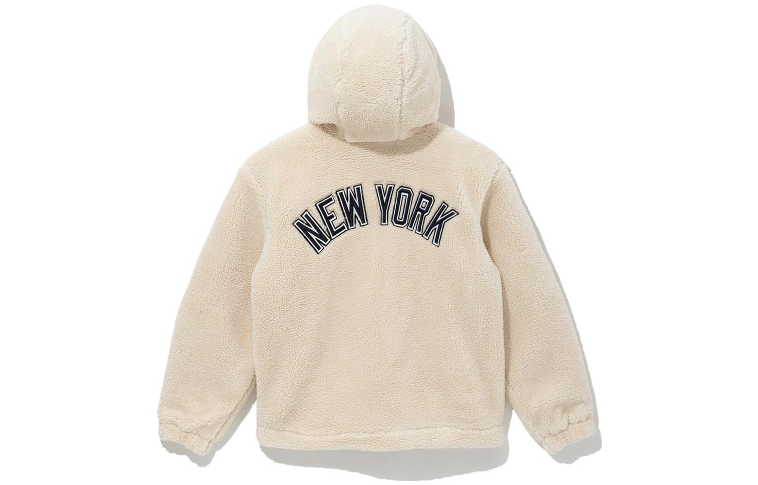 New Era Ivory White Sherpa Zip Hoodie Jacket Unisex Oversized Fit 13781146 圖 3