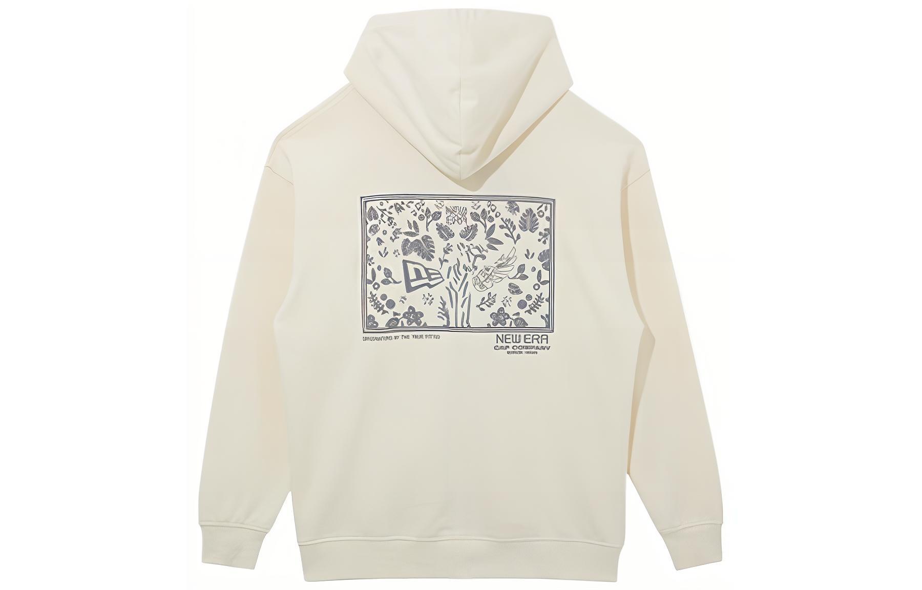 New Era Ivory White Unisex Letter Hoodie Sweatshirt Jacket 13038748