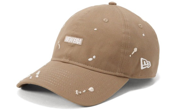 New Era Khaki Splatter Embroidery Logo Cotton Cap - Unisex Couple Style. 14201635