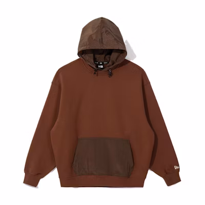 New Era Knit Patchwork Oversized Brown Hoodie Unisex 13781075