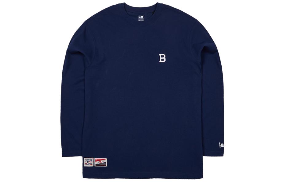 New Era Knit Pullover Crewneck Sweatshirt Letter Logo Blue Unisex 13546454