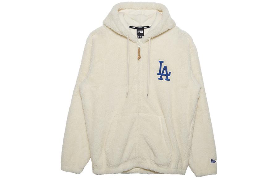 New Era LA Dodgers FW22 Embroidered Logo Oversized Hoodie Jacket White Unisex 13338647