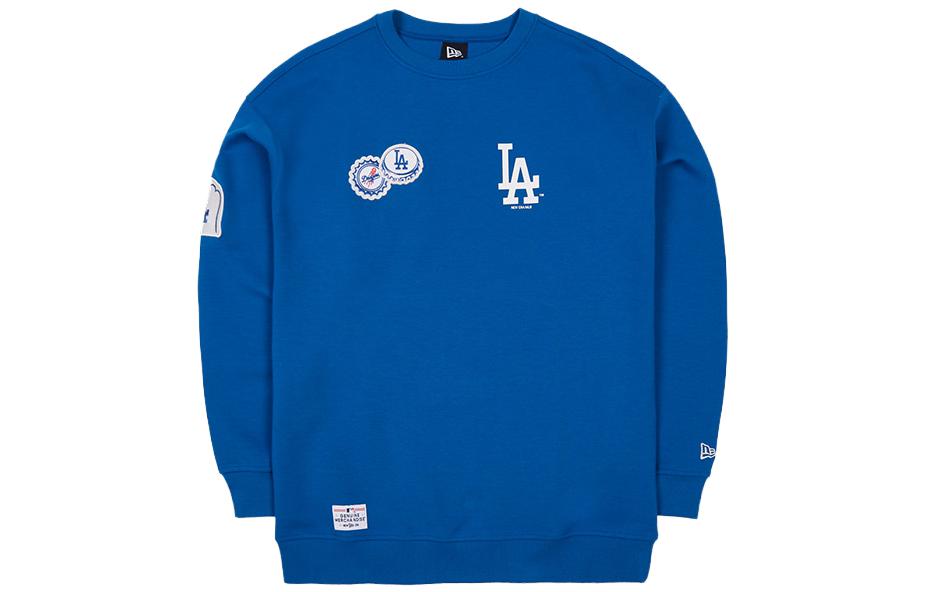 New Era Letter Embroidered Pullover Sweatshirt Unisex Blue 13559736