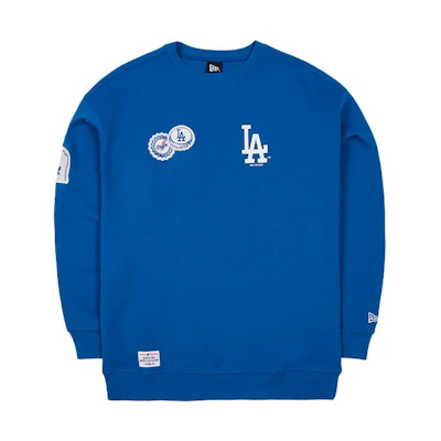New Era Letter Embroidered Pullover Sweatshirt Unisex Blue 13559736