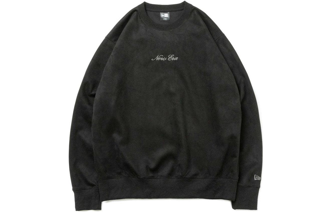 New Era Letter Graphic Crewneck Loose Sweatshirt Unisex Black 13331048