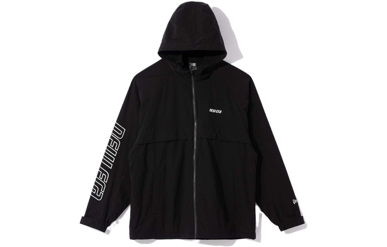 New Era Letter Graphic Print Hooded Knit Jacket Unisex 13781046