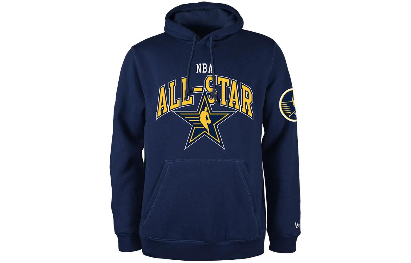 New Era Letter Hoodie Unisex Navy Blue Long Sleeve 13957100