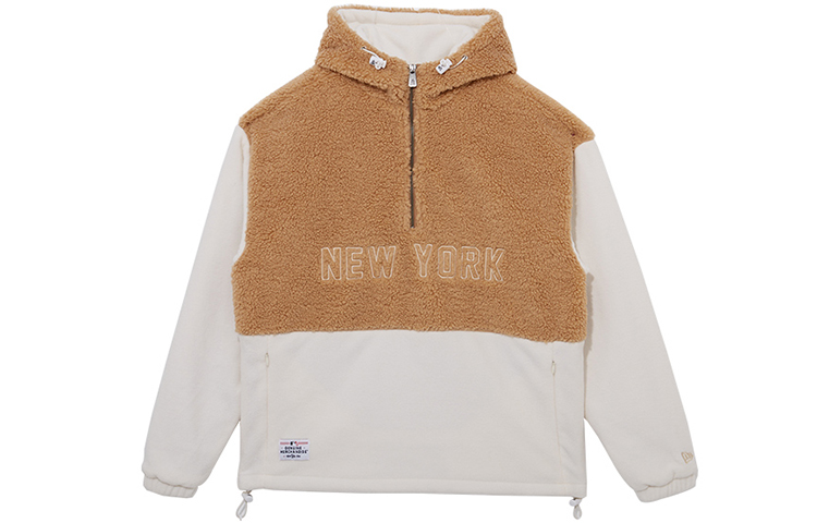 New Era Letter Logo Half-Zip Sweatshirt Unisex Brown 12877429