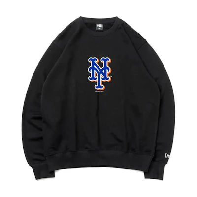 New Era Letter Logo Oversized Crewneck Sweatshirt Unisex Black 13755314