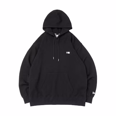 New Era Letter Logo Oversized Hoodie Unisex Black 13330908