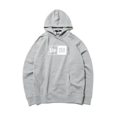 New Era Letter Logo Print Hoodie Unisex Gray 12542641