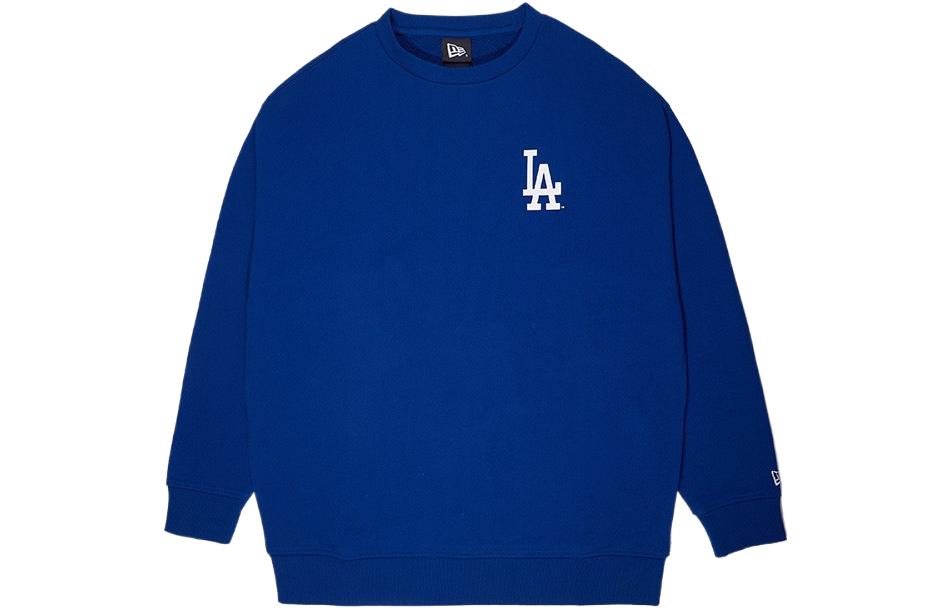 New Era Letter Logo Printed Pullover Sweatshirt Unisex - Blue 12727851