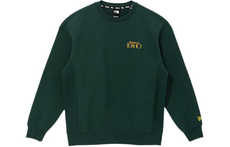 New Era Letter Print Crewneck Pullover Sweatshirt Men’s Green 12745717