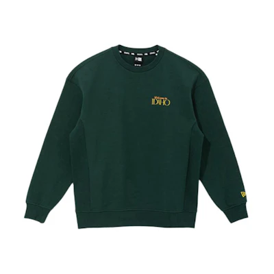 New Era Letter Print Crewneck Pullover Sweatshirt Men’s Green 12745717