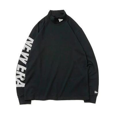 New Era Letter Print High Neck Zip Pullover Sweatshirt Unisex Black 13113315