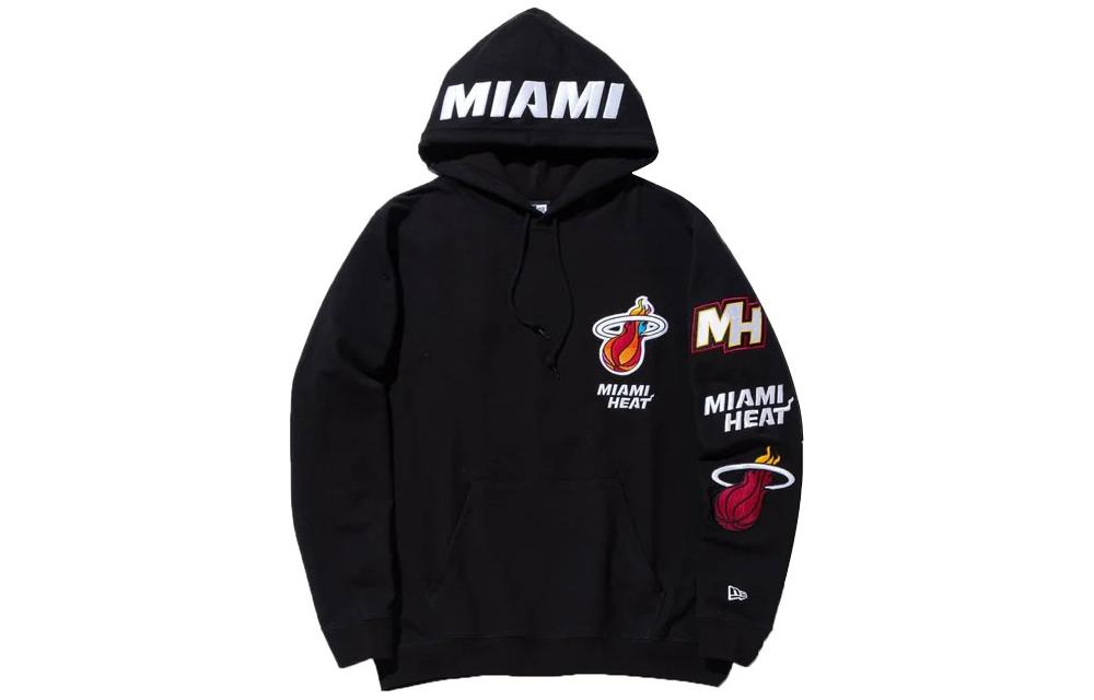 New Era Letter Print Hoodie Unisex Black 13357755