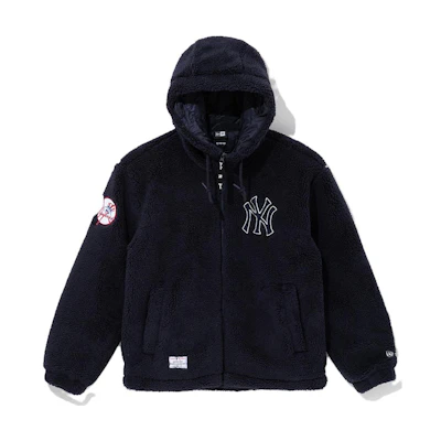 New Era Letter Print Oversized Hoodie Jacket Unisex 13781145