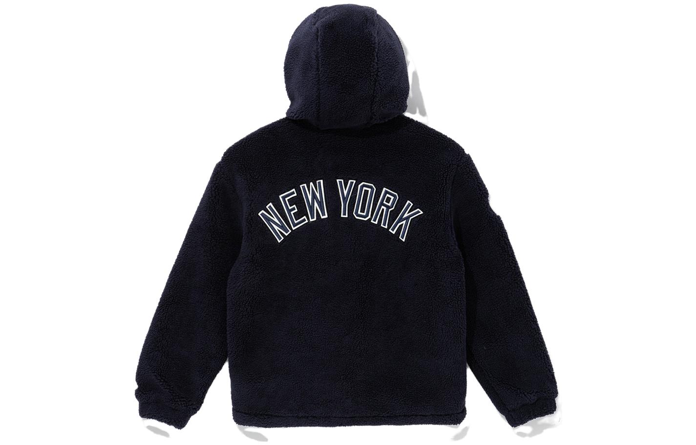 New Era Letter Print Oversized Hoodie Jacket Unisex 13781145 圖 2