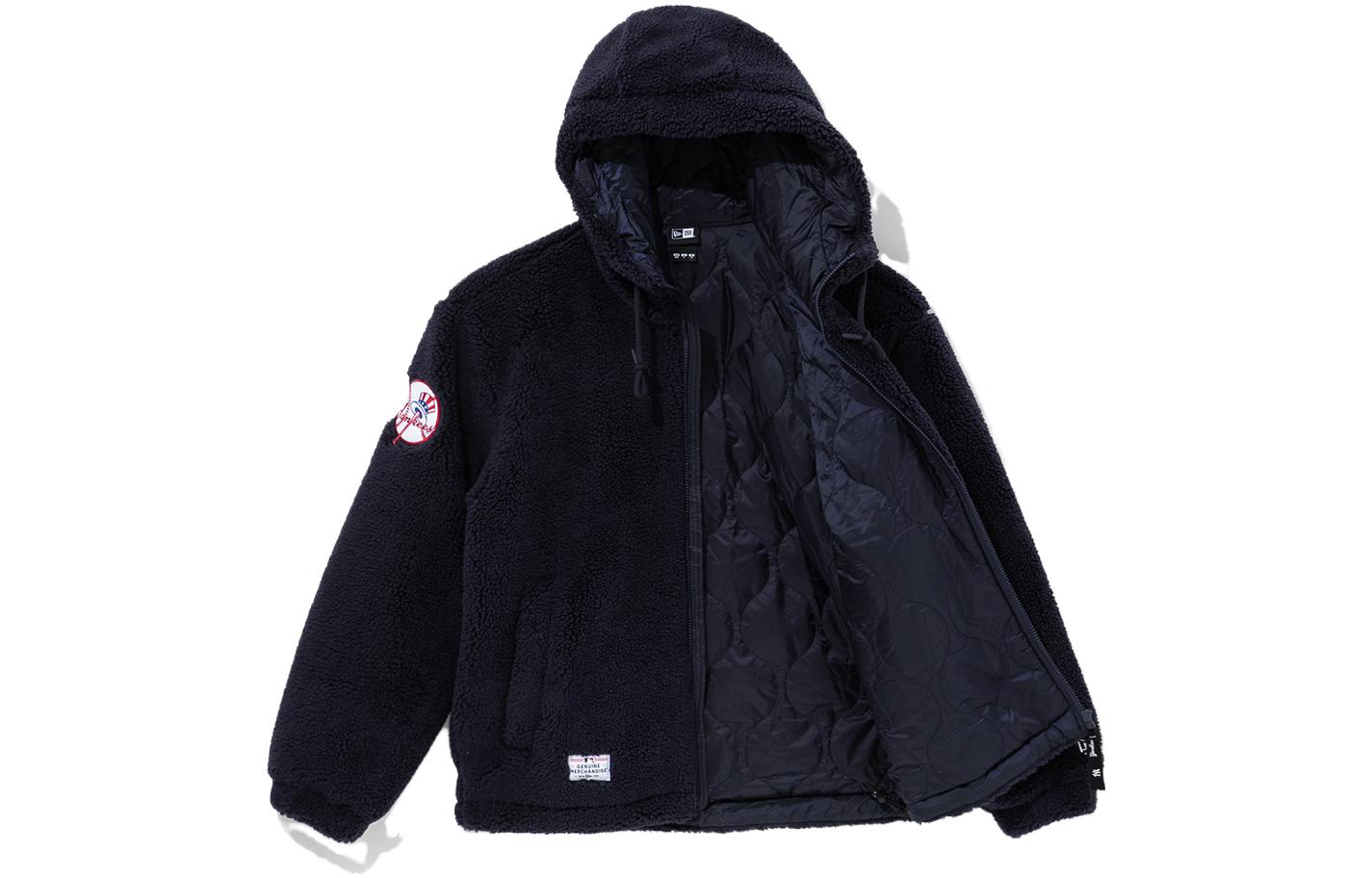 New Era Letter Print Oversized Hoodie Jacket Unisex 13781145 圖 4