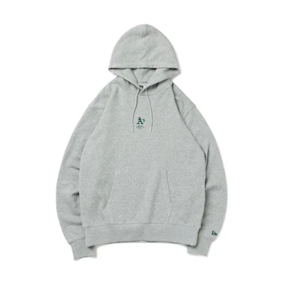 New Era Letter Print Oversized Hoodie Unisex in Gray 13755286